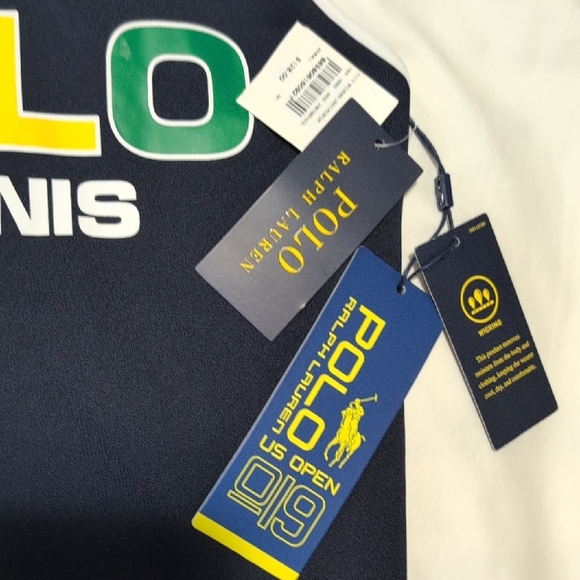 Ralph Lauren Navy Blue Tank Top with Multicolor POLO Tennis Logo - Picture 5 of 10